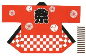 祭袢天 市松(赤) 大人L